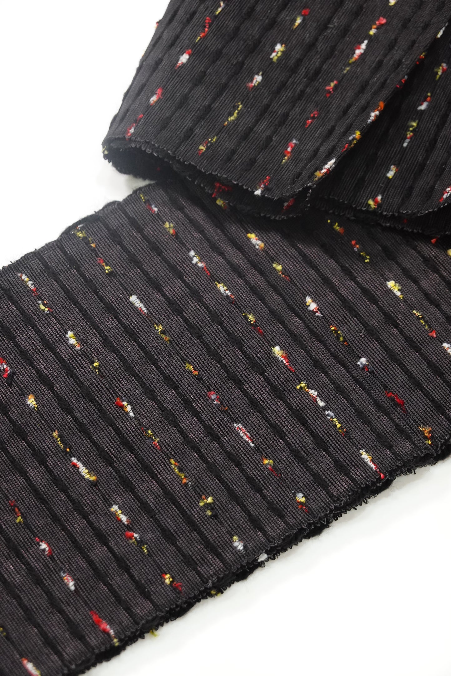 2/7入荷【誉田屋源兵衛】芭蕉段織 半巾帯 黒