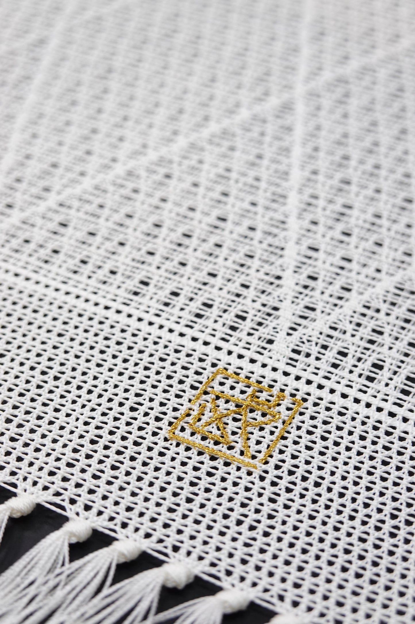 【北村武資】上品羅 八寸名古屋帯 経菱文 白練【織匠北むら】※お仕立代込み価格