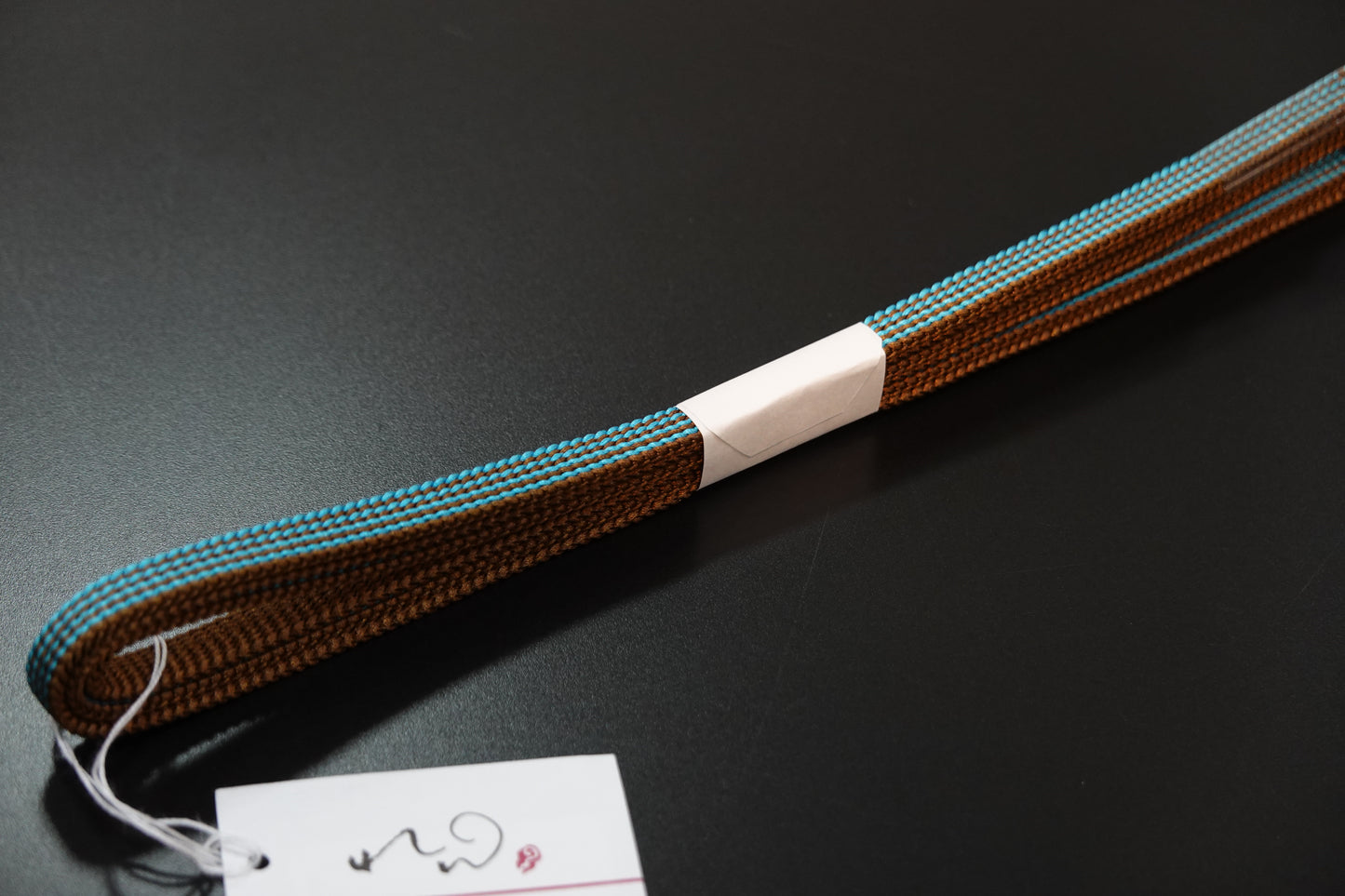 〈れん〉二分紐 リバーシブル (青×茶)