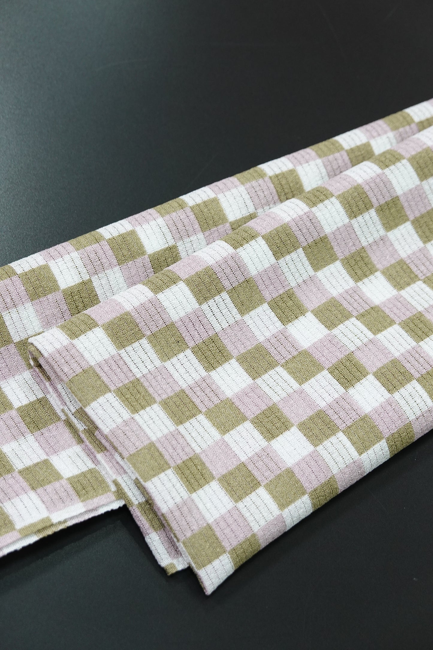 Summer Obiage with a Circle and Dot Pattern (Shrimp Tea Beige) by Erihide
