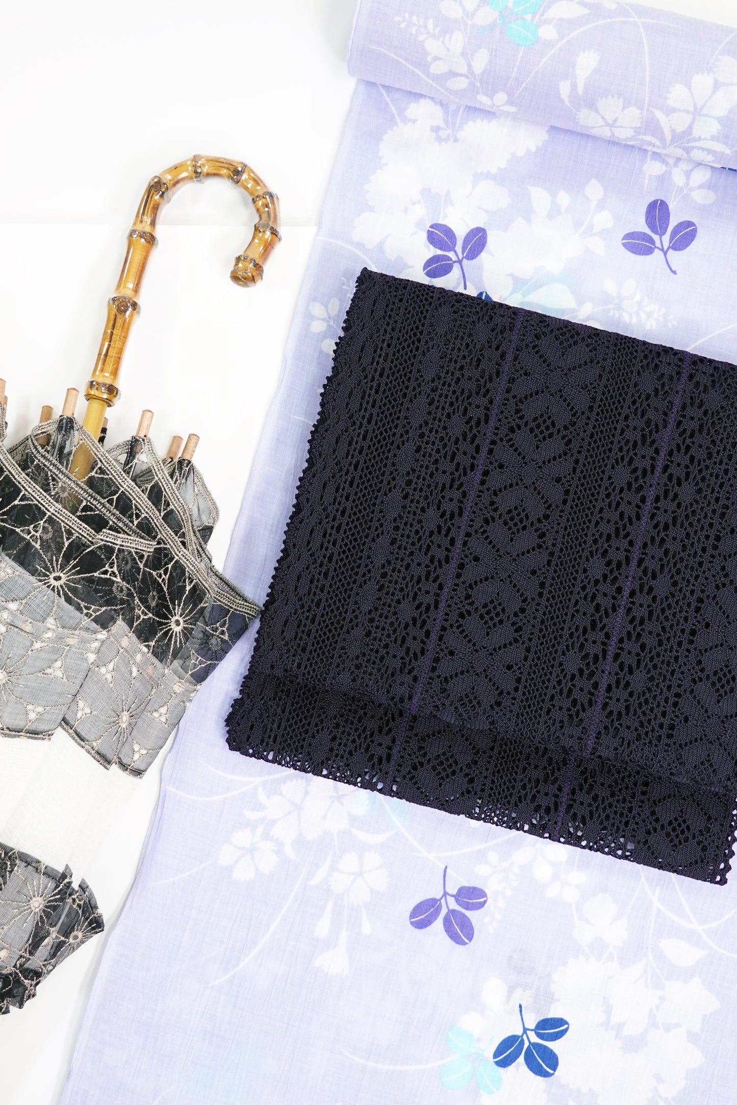 【召しませ花】いろどりひとえ 近江ちぢみ【綿麻夏着物】 - きものKUREHA