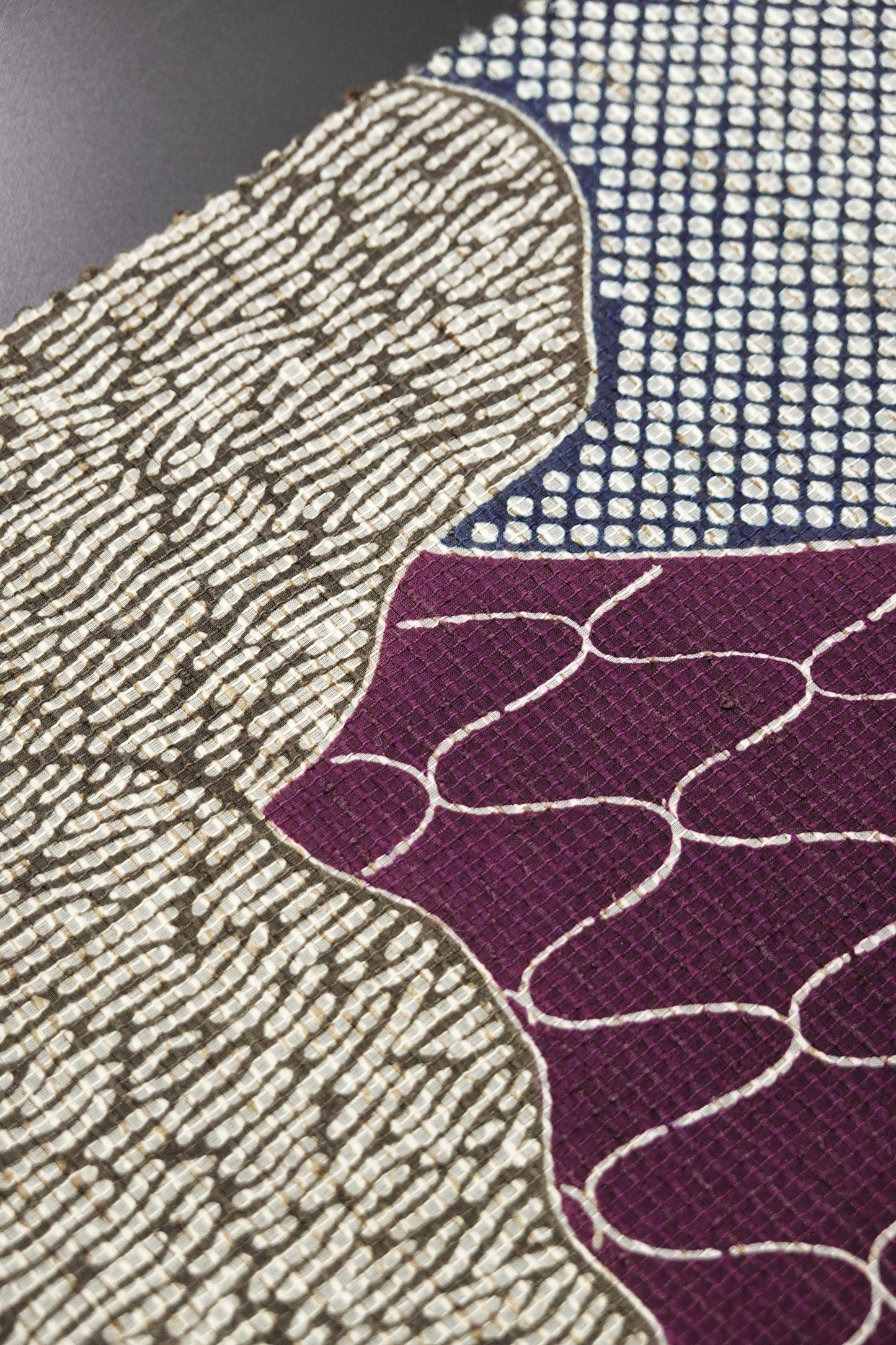 【栗山吉三郎】九寸名古屋帯 『竹の子網干』 絹紅梅【栗山工房】