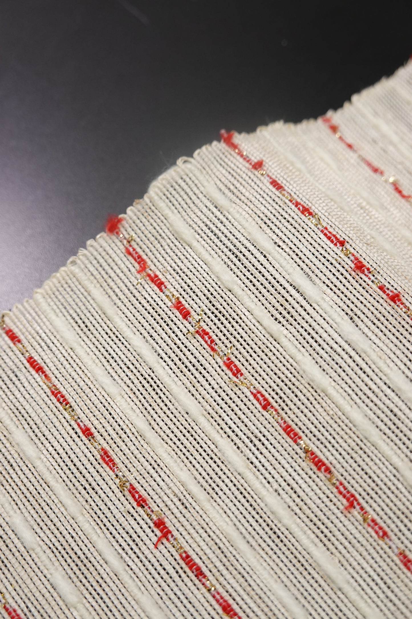 2/7入荷【誉田屋源兵衛】芭蕉段織 半巾帯 白