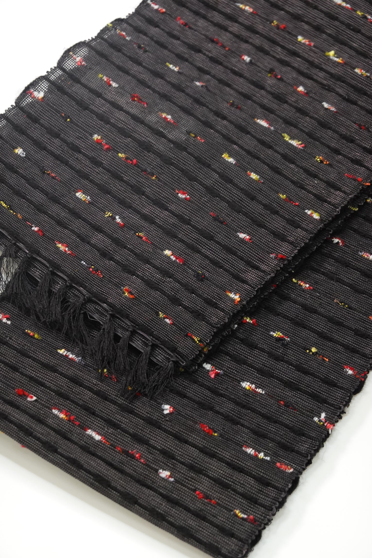 2/7入荷【誉田屋源兵衛】芭蕉段織 半巾帯 黒