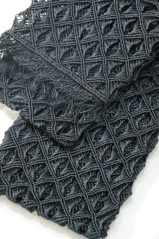 2/7入荷【誉田屋源兵衛】芭蕉角繋 半巾帯 黒