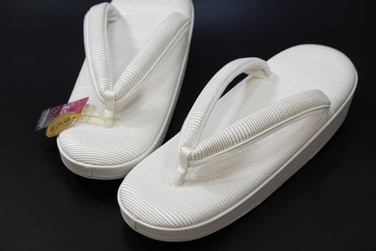 〈単衣･夏草履〉シコロ織 草履 Ｌ 白