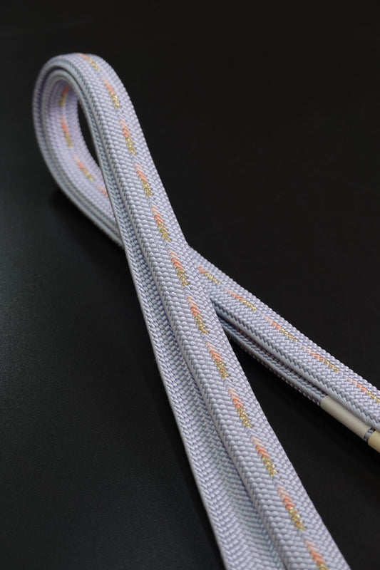 〈翠嵐工房〉帯締め 平組 中筋入り 淡藤色