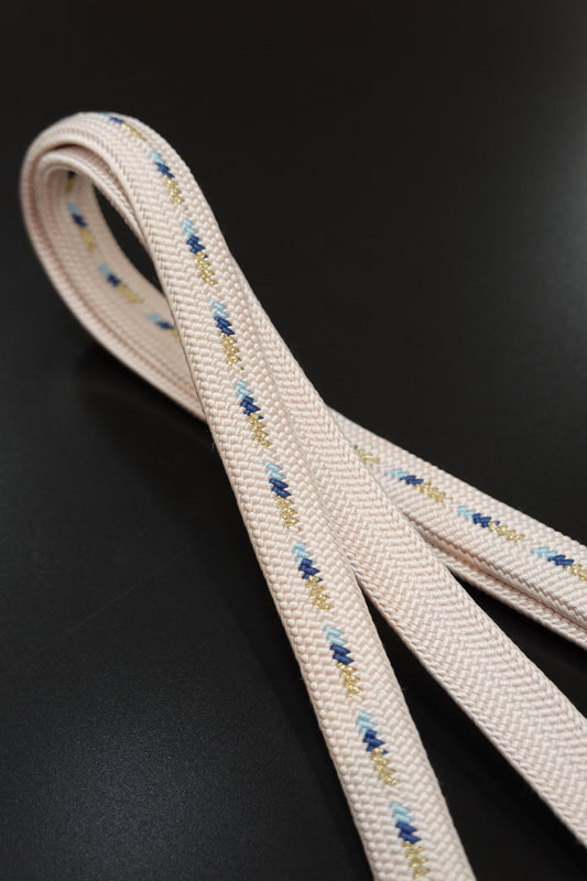 〈翠嵐工房〉帯締め 平組 中筋入り 薄桜