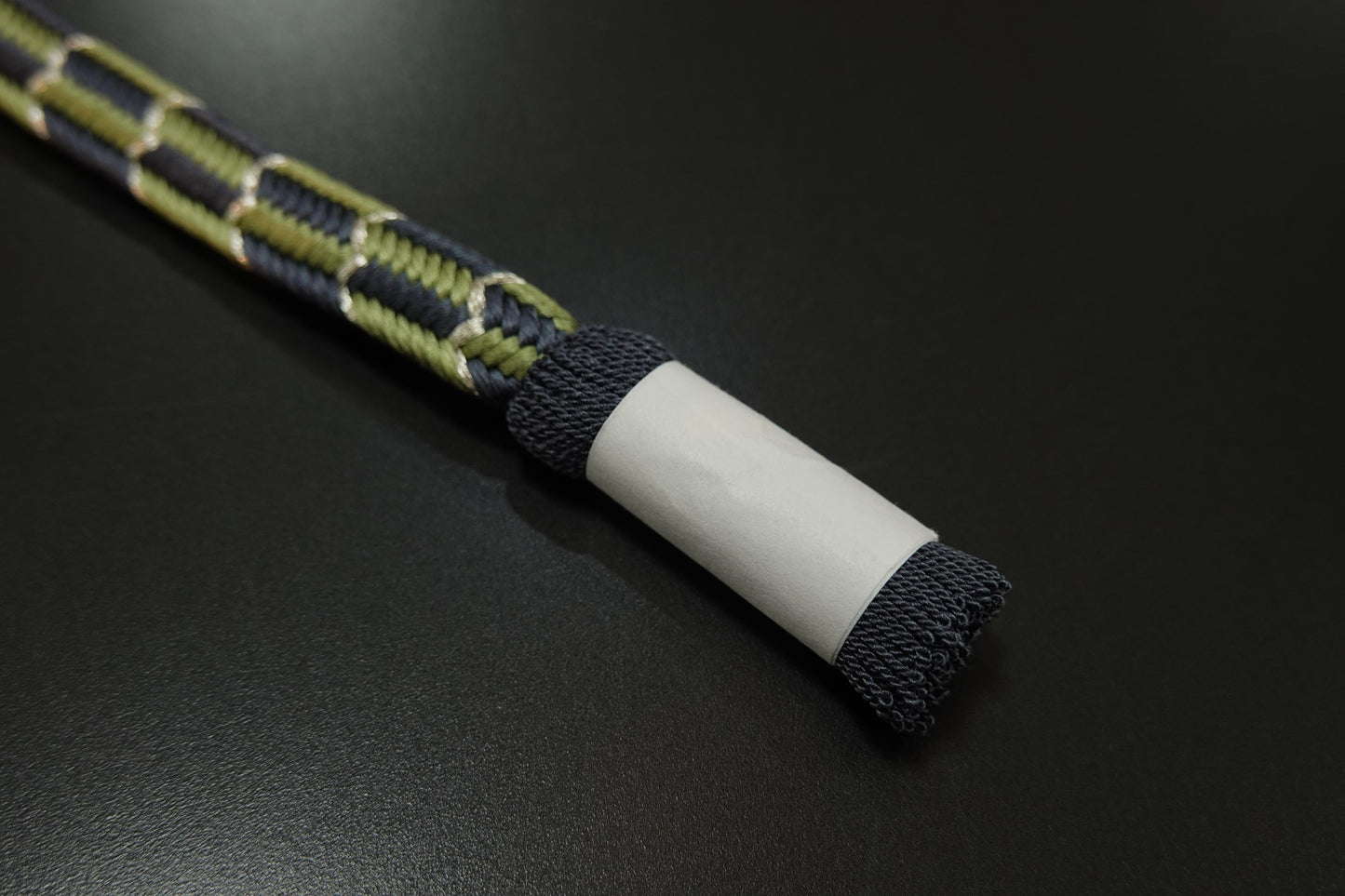 〈翠嵐工房〉帯締め 御岳組 市松 銀糸入り 緑×紺 撚り房