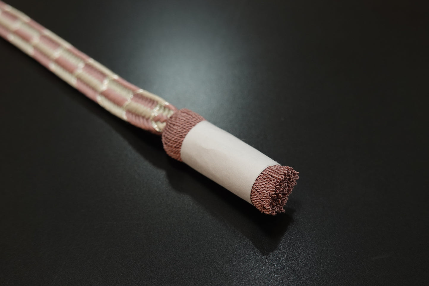 〈翠嵐工房〉帯締め 御岳組 市松 銀糸入り 紅藤色 撚り房