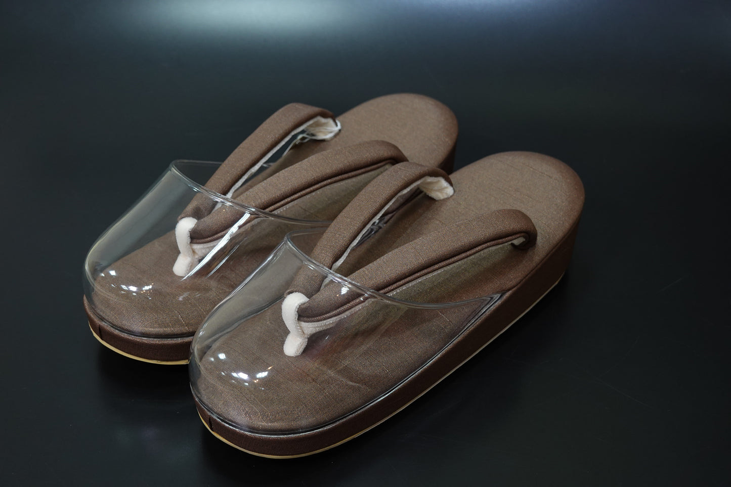 【襟の衿秀】雨草履 鳶色 M 時雨履き