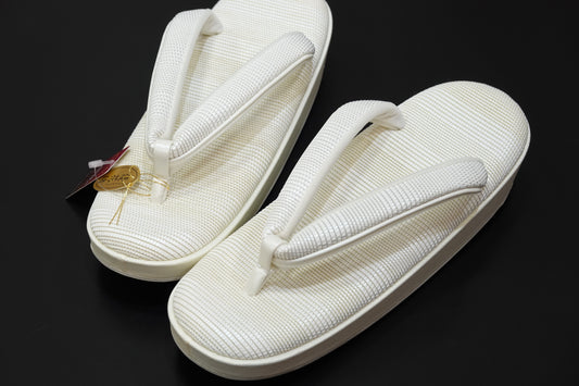 〈単衣･夏草履〉シコロ織 草履 Ｍ 白