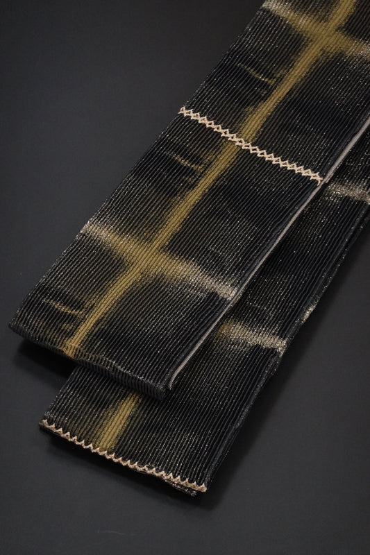 【誉田屋源兵衛】角帯 微乃火 黒/金 〈男性用〉