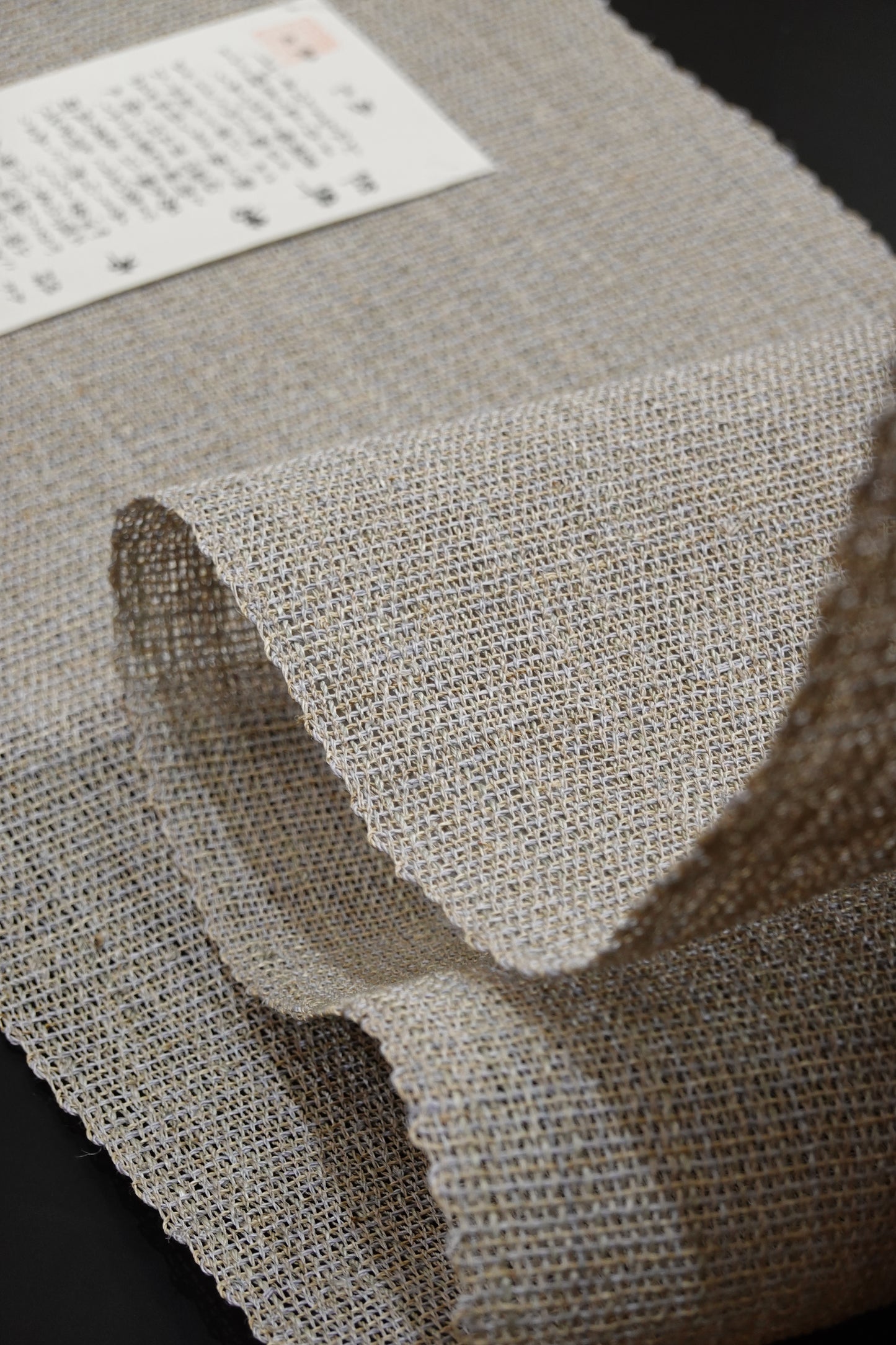 〈自然布〉葛布 八寸名古屋帯 薄藤鼠【小田島克明】