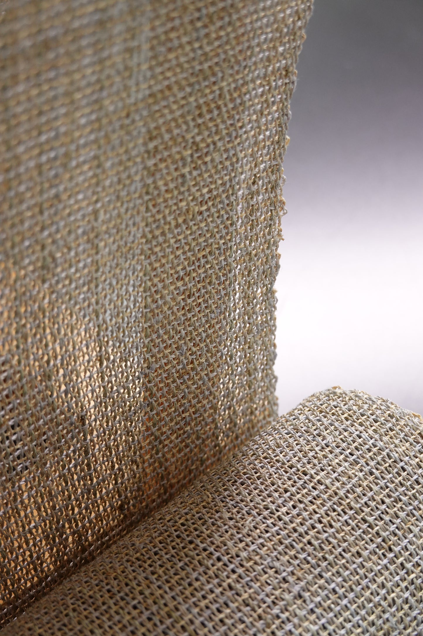 〈自然布〉葛布 八寸名古屋帯 薄藤鼠【小田島克明】