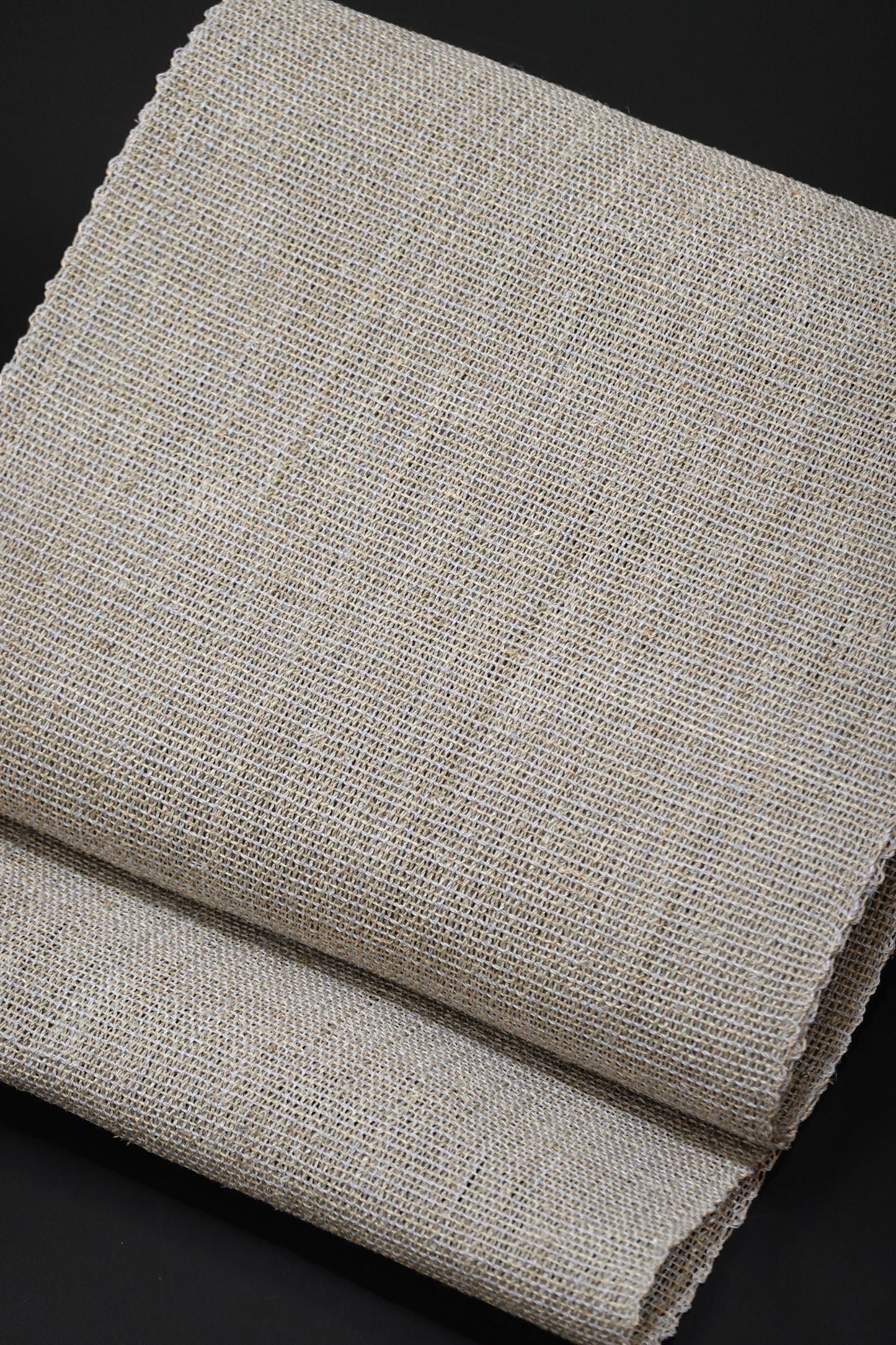 〈自然布〉葛布 八寸名古屋帯 薄藤鼠【小田島克明】