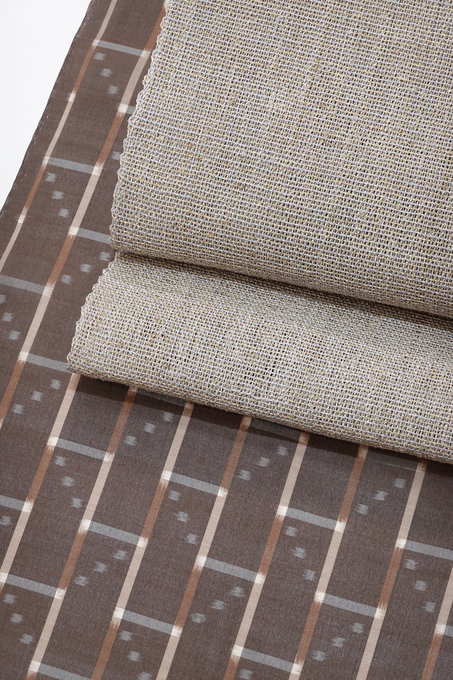 〈自然布〉葛布 八寸名古屋帯 薄藤鼠【小田島克明】