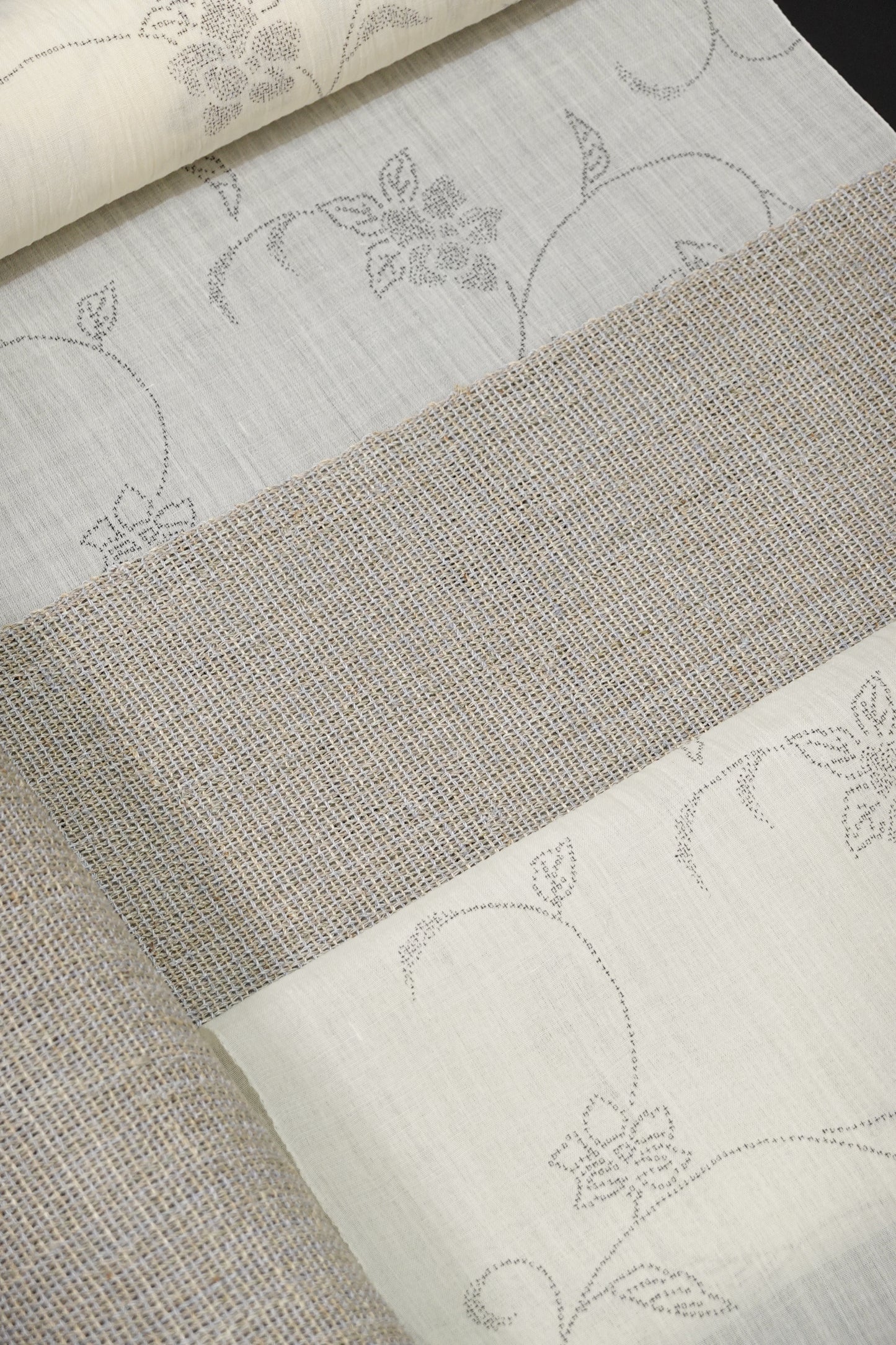 〈自然布〉葛布 八寸名古屋帯 薄藤鼠【小田島克明】