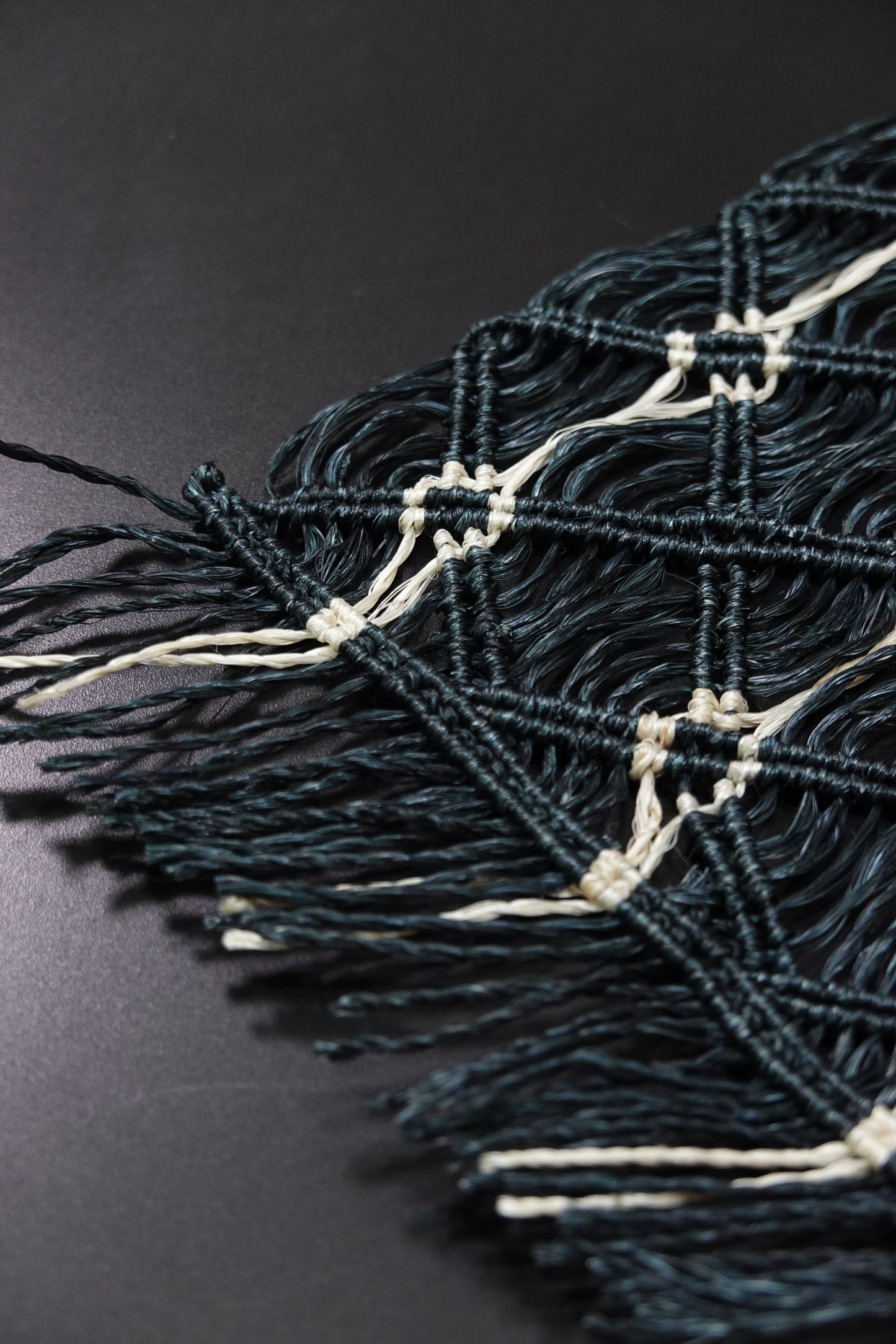 [Hondaya Genbei] Basho Obi with Square Wave Stripes, Black (Men's)