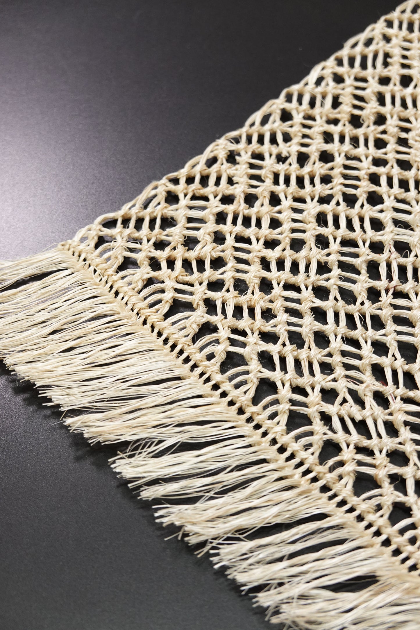 [Hondaya Genbei] Half-width Obi, Basho Saaya Pattern, Off-white