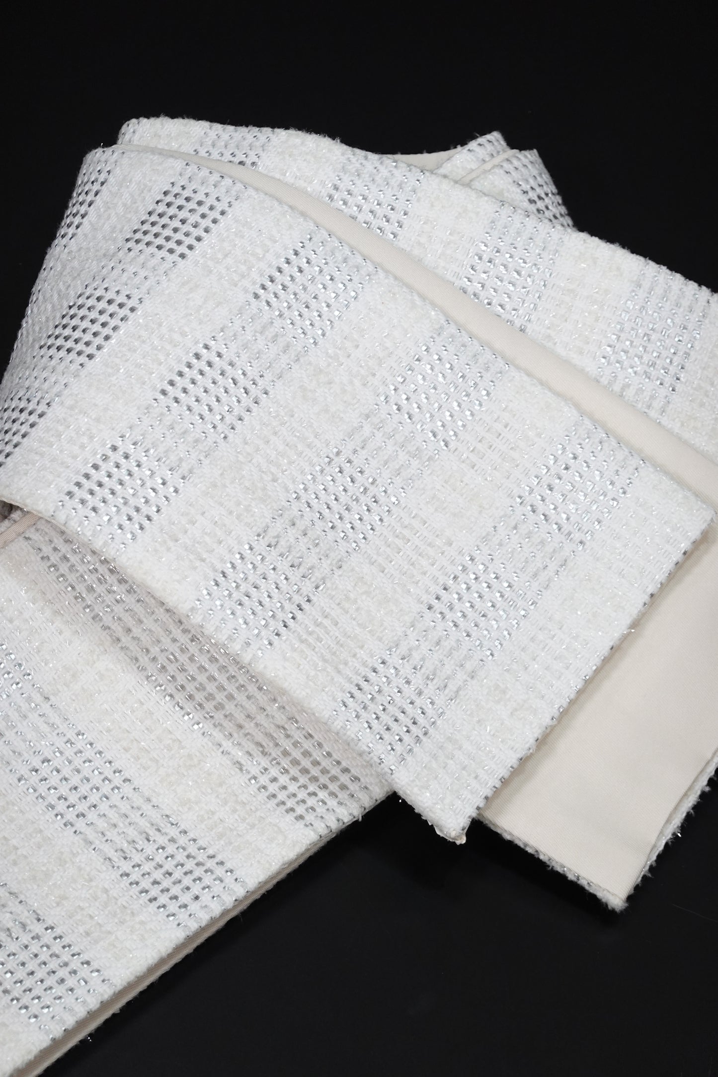 [Hondaya Genbei] Basho Horn-shaped Half-Width Obi, Off-White