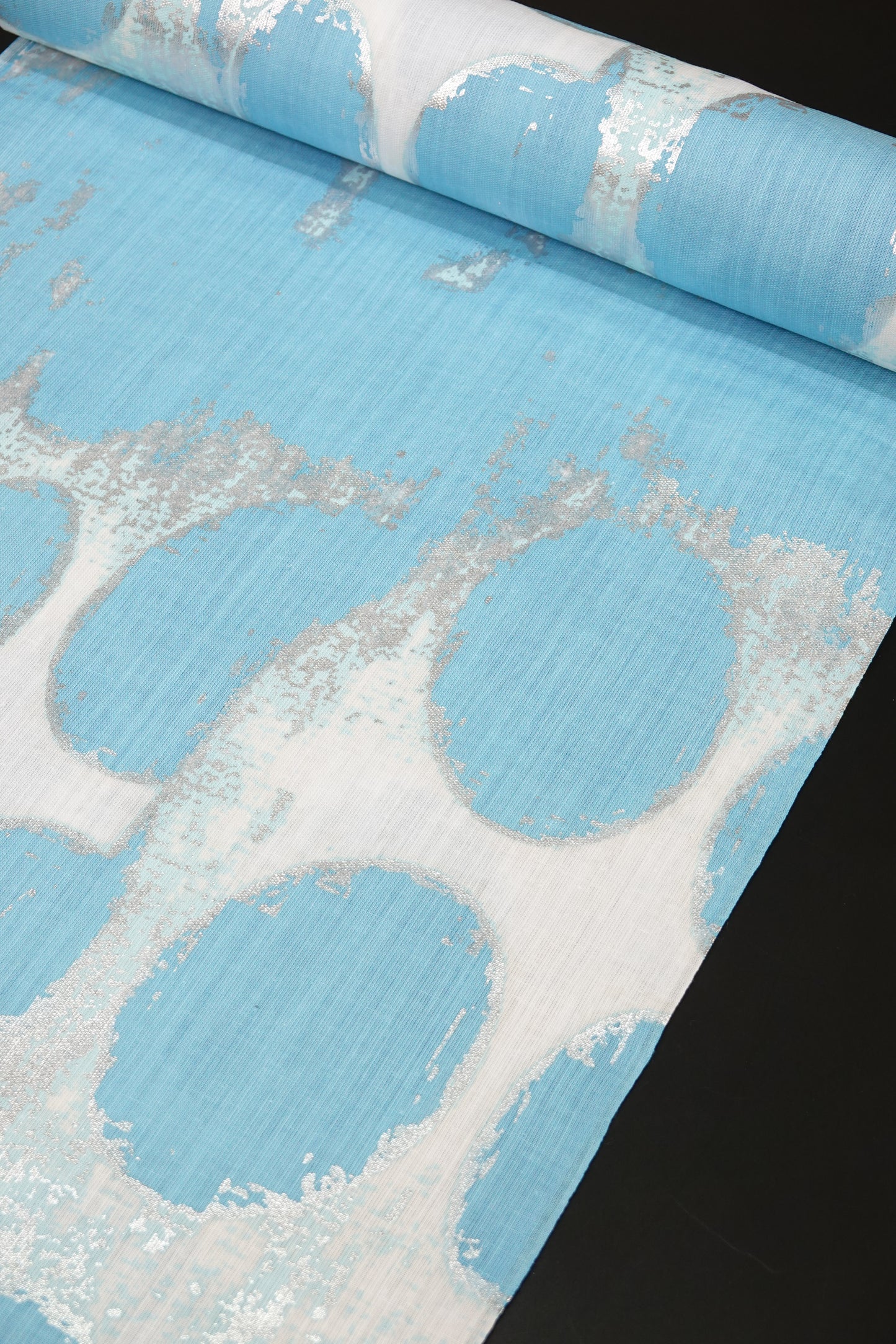 [Kodaya Genbei] Yukata Fabric "Goddess Demeter" Black and White/Black Lacquer (Cotton and Linen)