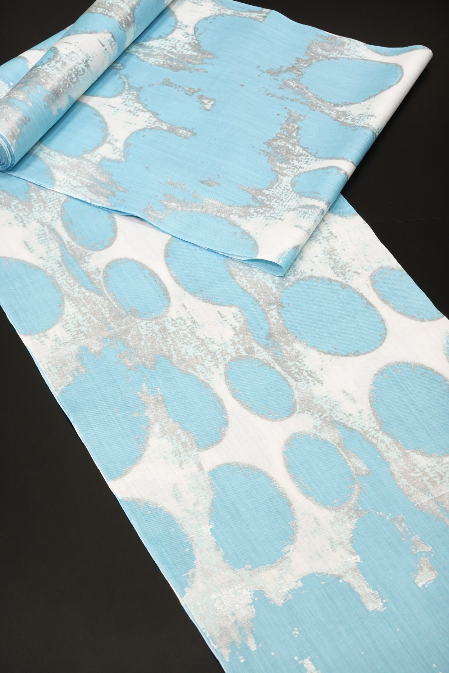 [Kodaya Genbei] Yukata Fabric "Goddess Demeter" Black and White/Black Lacquer (Cotton and Linen)