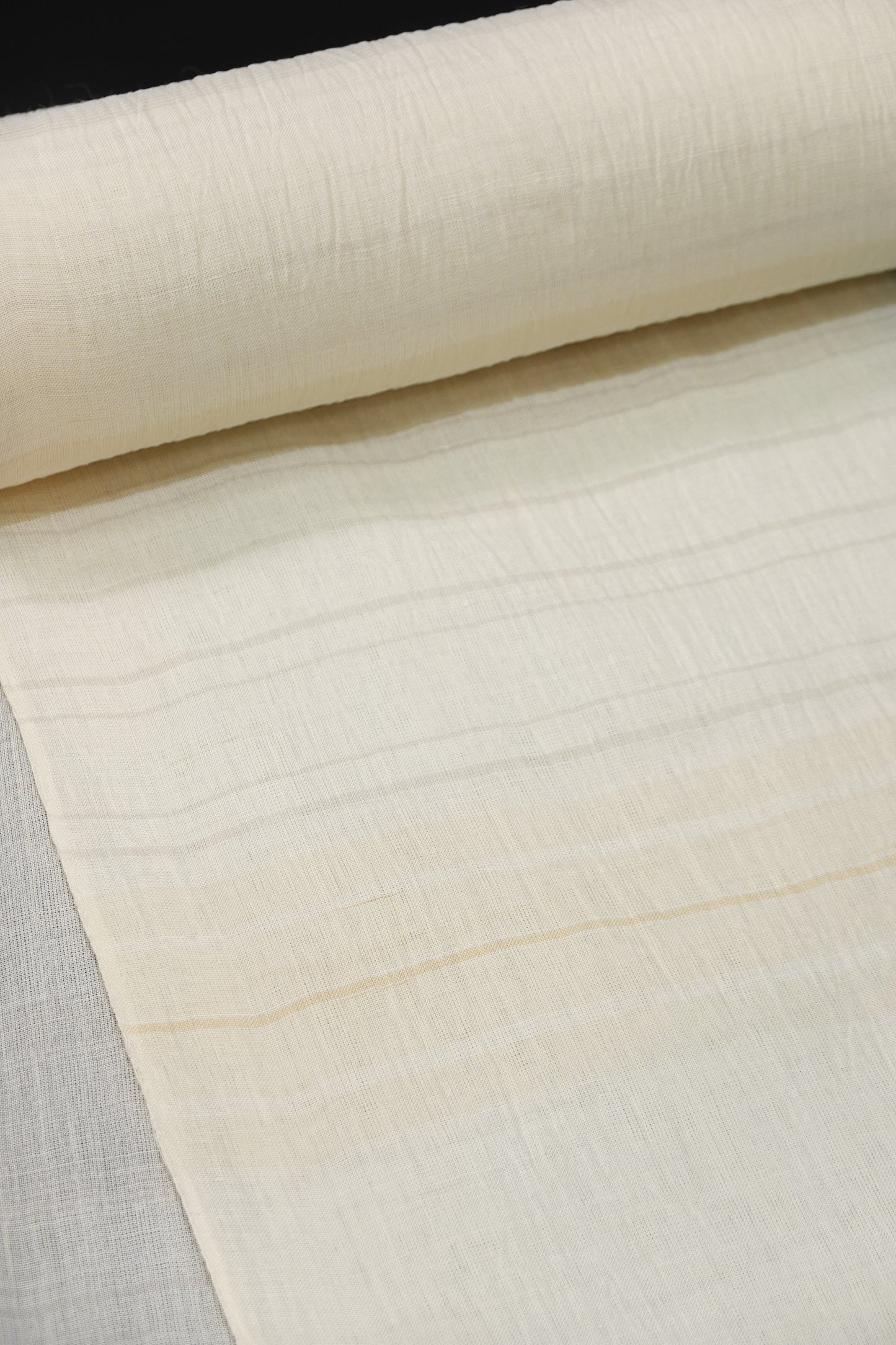 〈吉新織物〉小千谷縮 薄黄×水色〈夏着物〉