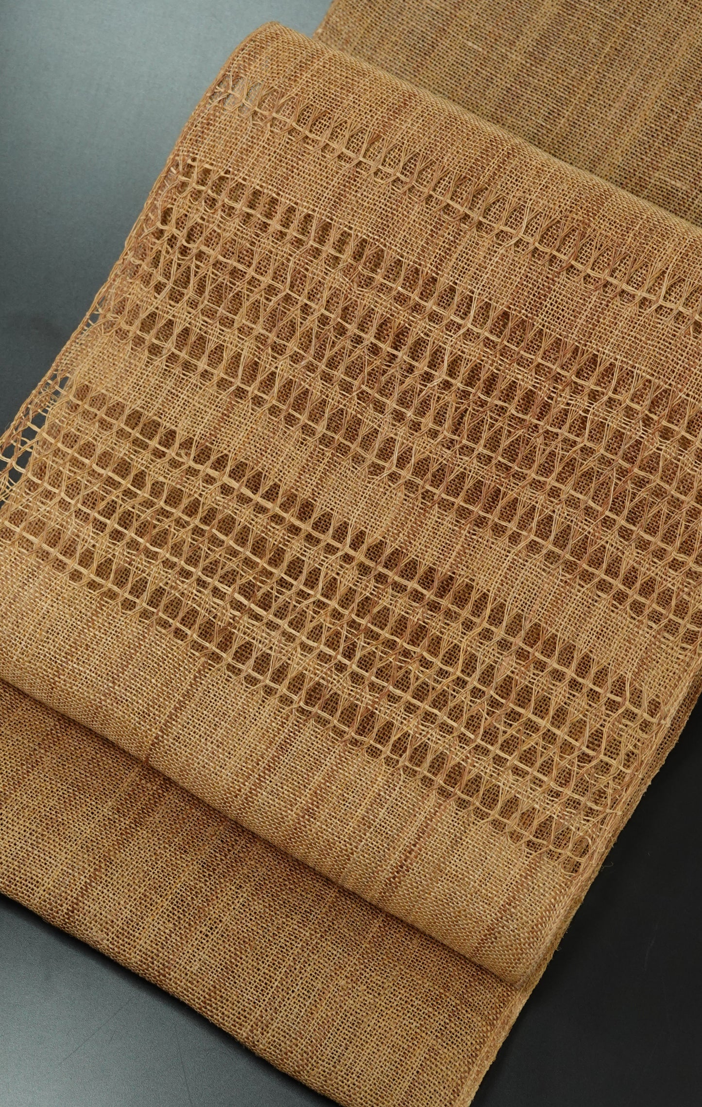 Natural Fabric: Kudzu Fabric, 8-inch Nagoya Obi, Light Gray Wisteria [Katsuaki Odashima]
