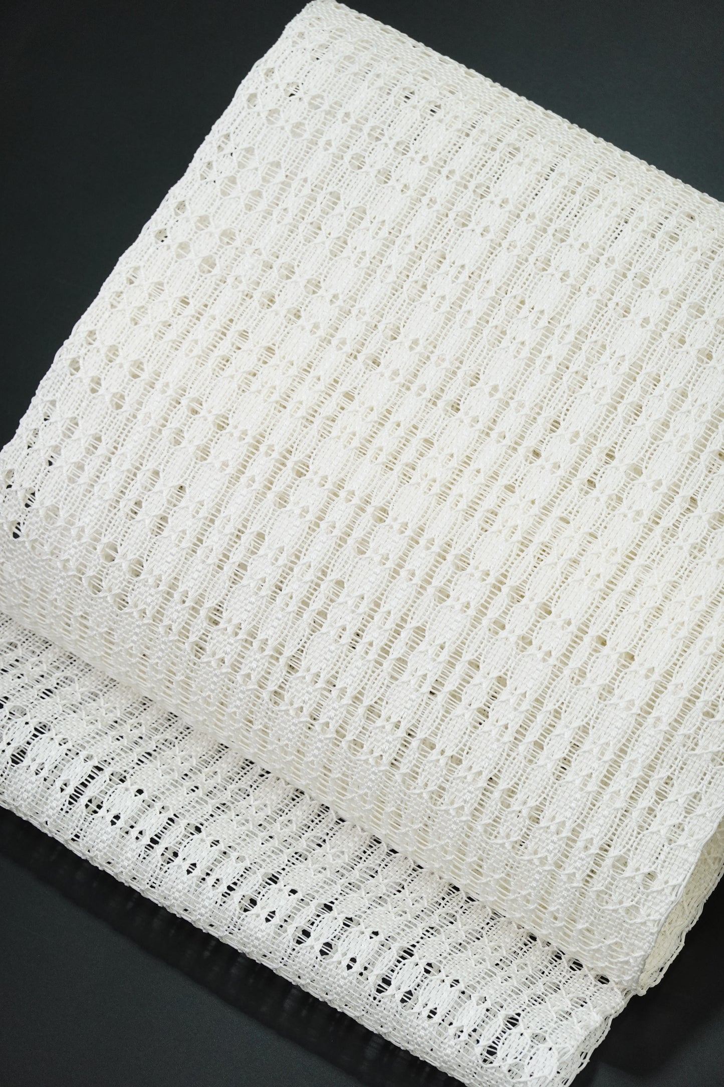 Kawaguchi Textiles - Hemp Kasuri Obi, 8-inch Nagoya Obi, Horizontal Stripe Check