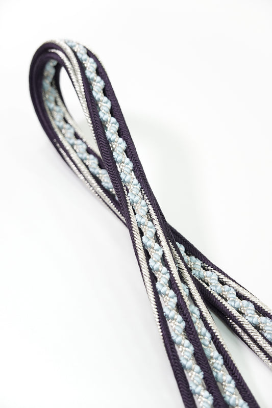 Summer Obi-jime (sash band) with Korean lace and two-tone twisted tassels (yellow-green) [Erihide]