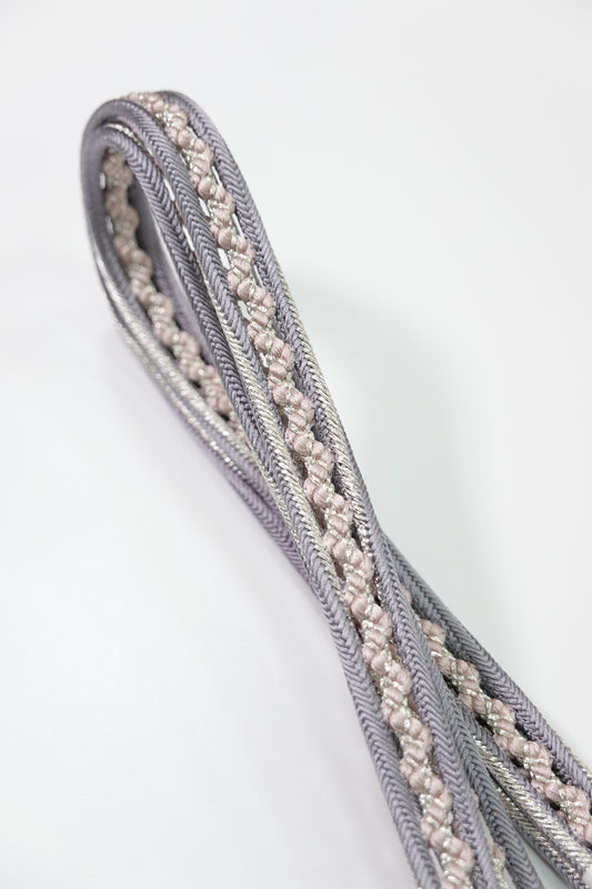 Summer Obi-jime (sash band) with Korean lace and two-tone twisted tassels (yellow-green) [Erihide]