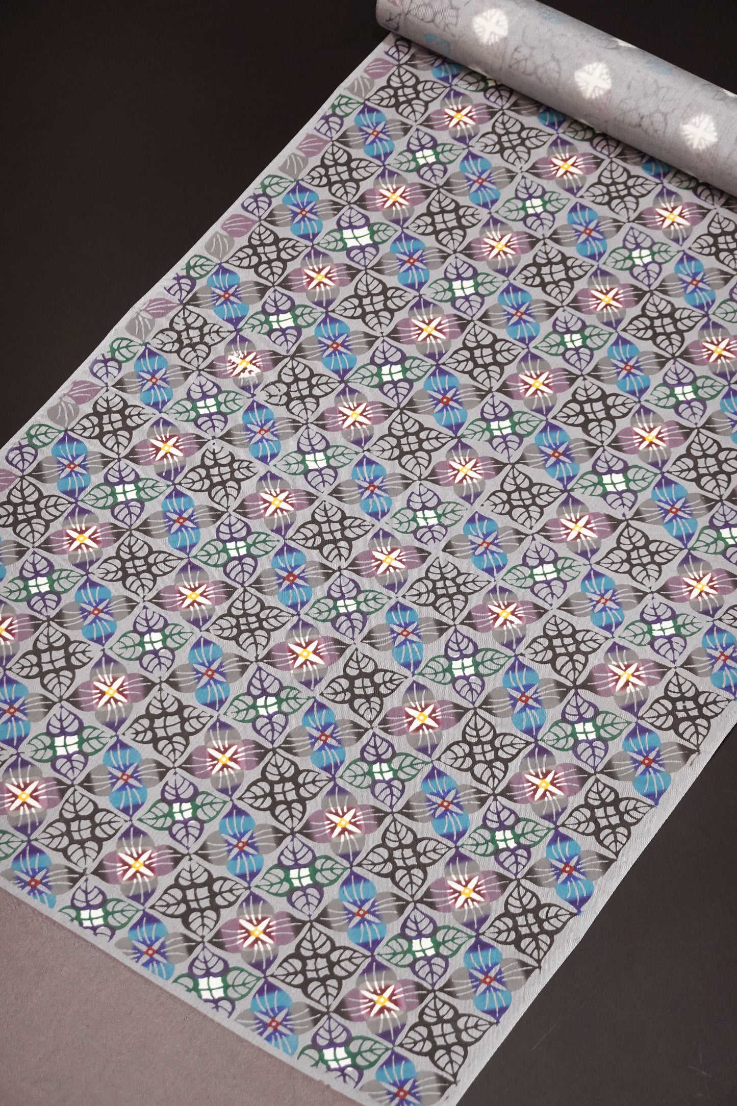 【びんがた工房くんや】紅型 九寸名古屋帯 『サンダンカ』【宜保聡】