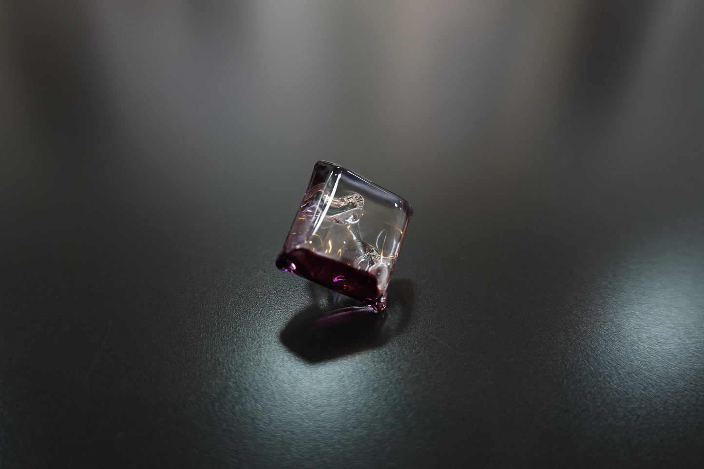 Ren Obi Clasp, Soda Glass with Diamonds, Purple (with Two-Part Cord)