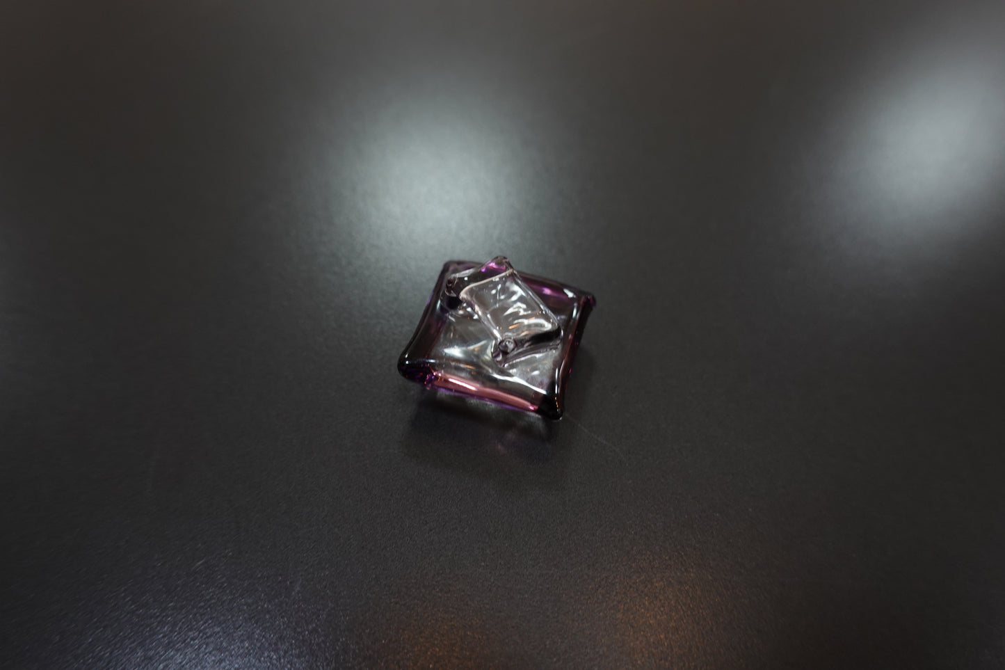 Ren Obi Clasp, Soda Glass with Diamonds, Purple (with Two-Part Cord)