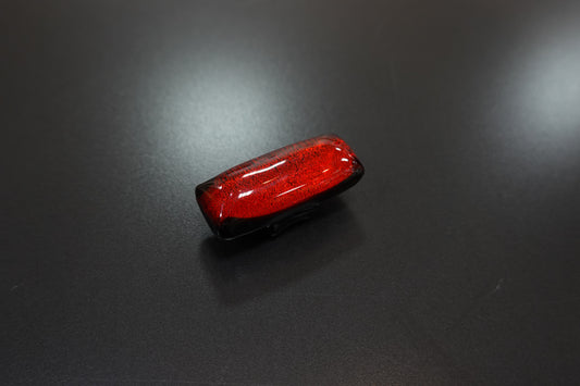 〈れん〉帯留め ソーダガラス 長方形 赤 (二分紐仕様)