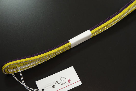 〈れん〉二分紐 二色+リバーシブル (紫×黄)