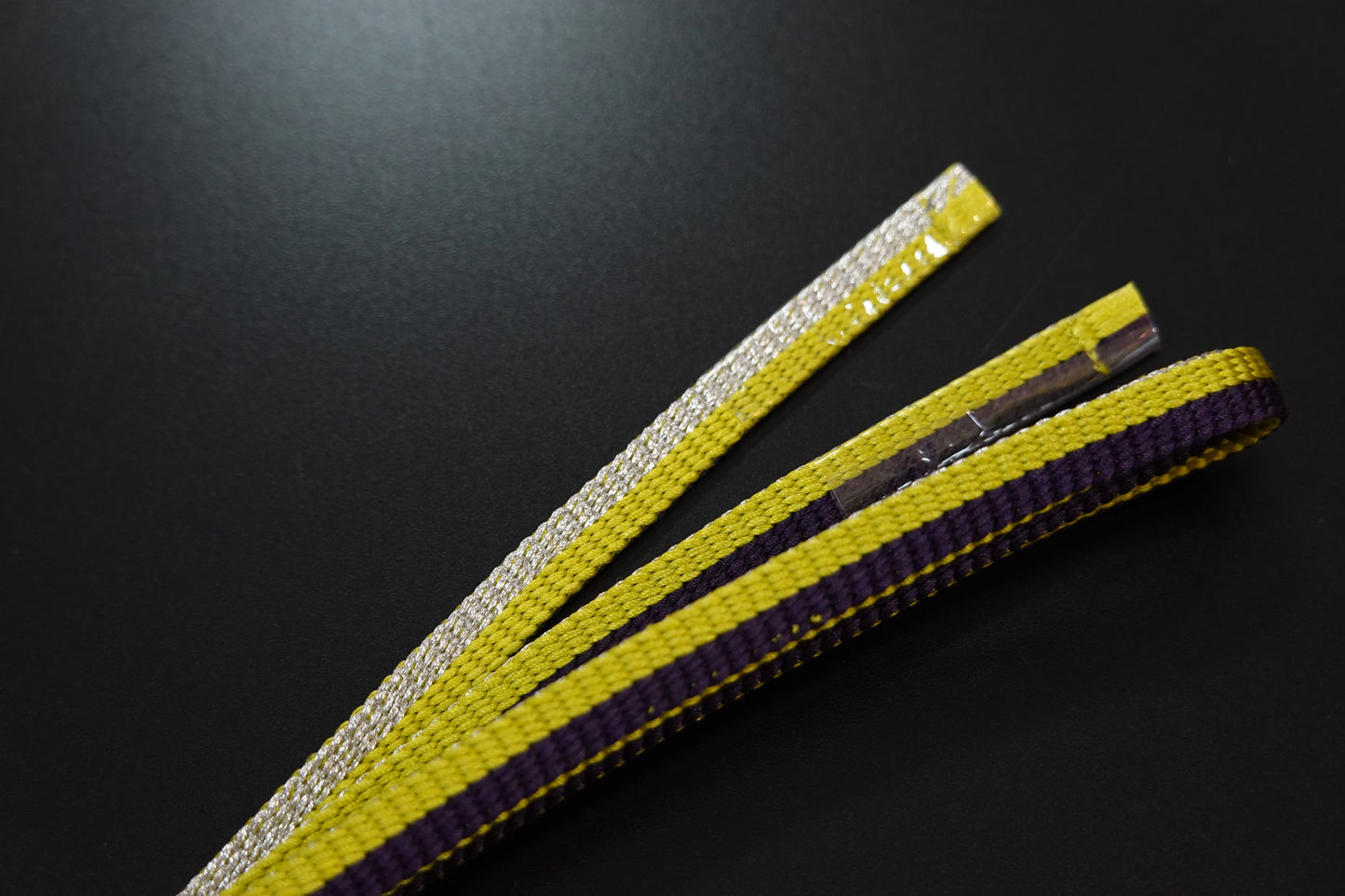 〈れん〉二分紐 二色+リバーシブル (紫×黄)