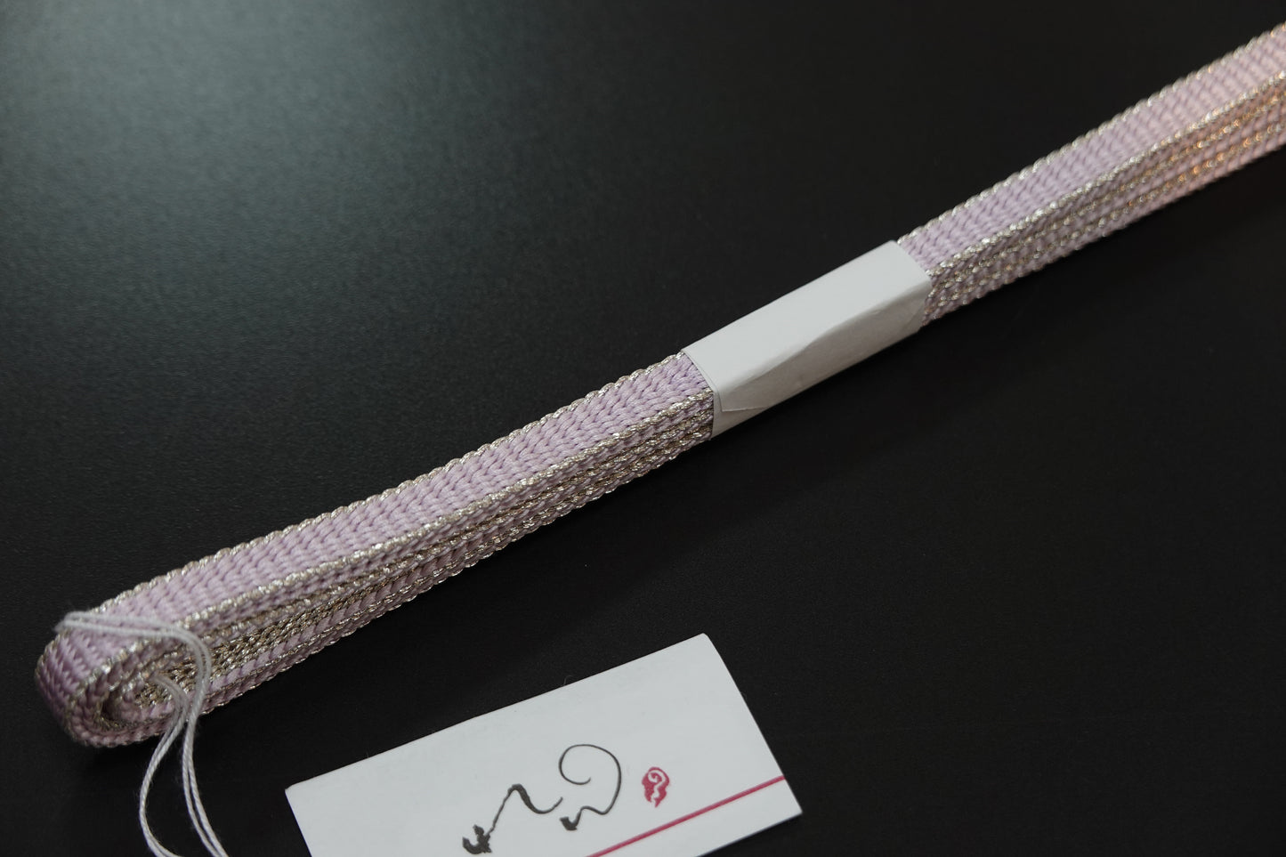 〈れん〉二分紐 リバーシブル (紅藤/シルバー)