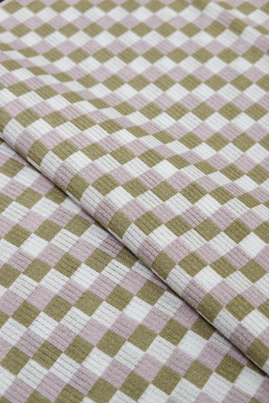 〈夏〉帯揚げ 絽 市松 松葉×梅鼠