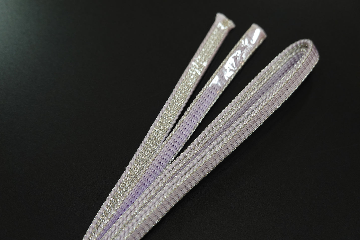 〈れん〉二分紐 リバーシブル (紅藤/シルバー)