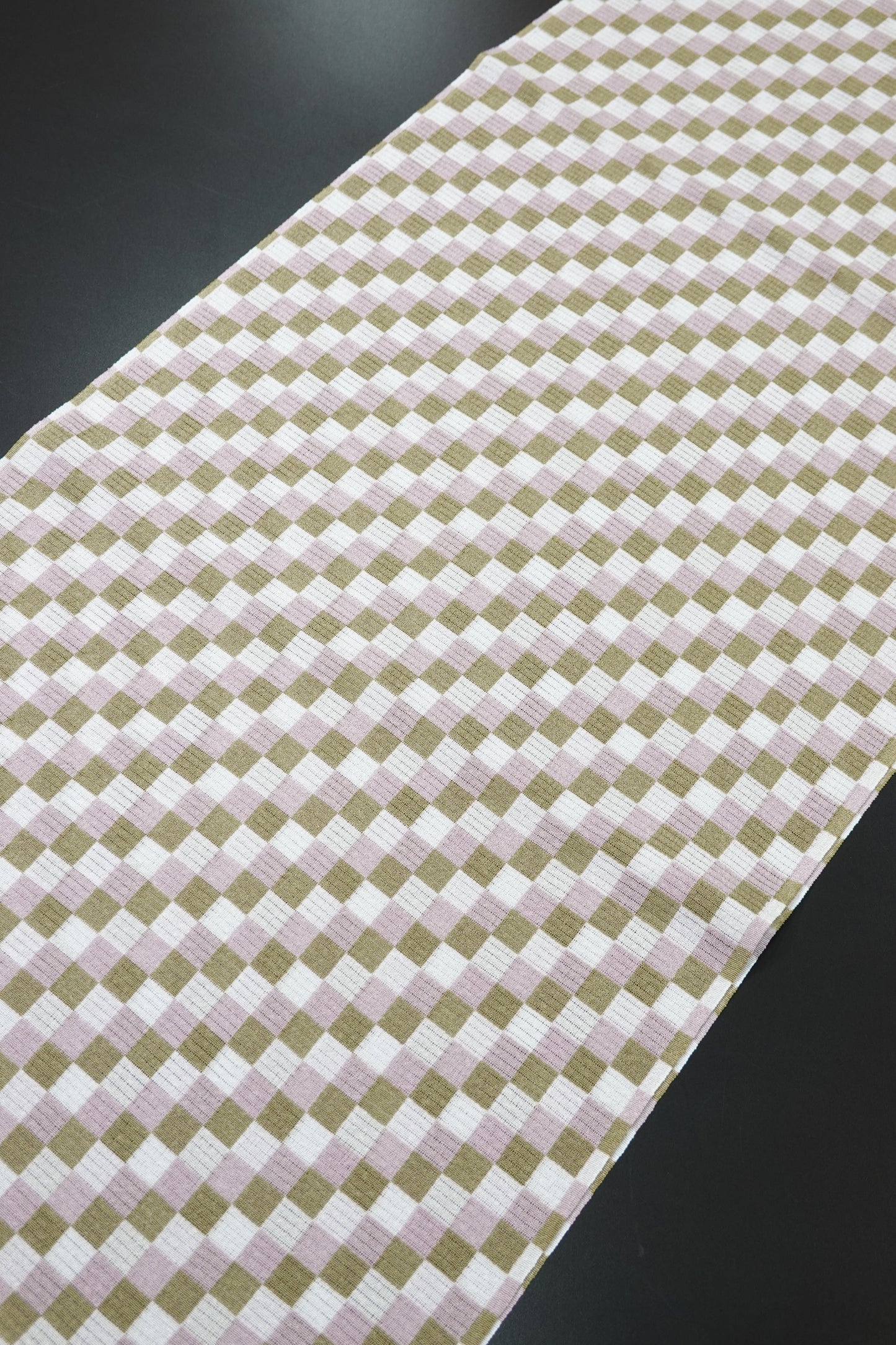 Summer Obiage with a Circle and Dot Pattern (Shrimp Tea Beige) by Erihide