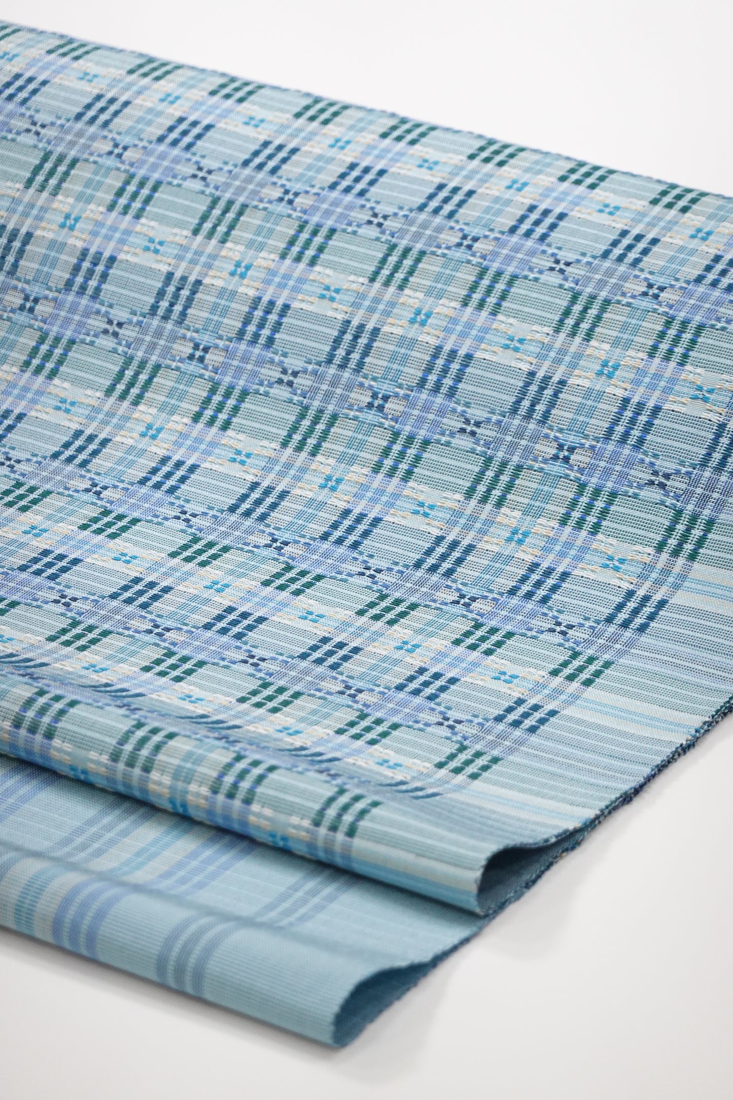 美しいキモノ2025年秋号掲載【首里織】やしらみ花織 九寸名古屋帯【上間ゆかり】