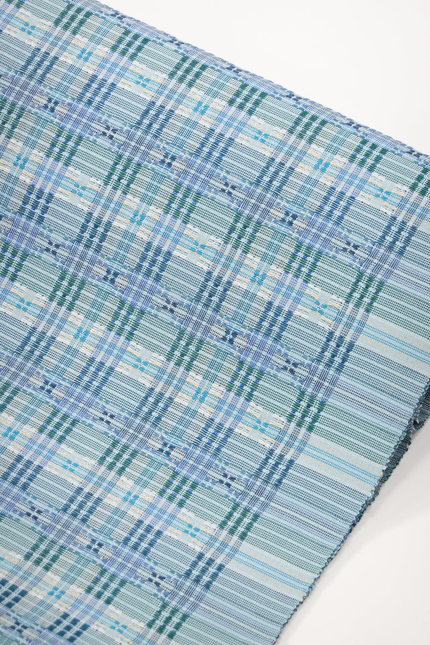 美しいキモノ2025年秋号掲載【首里織】やしらみ花織 九寸名古屋帯【上間ゆかり】