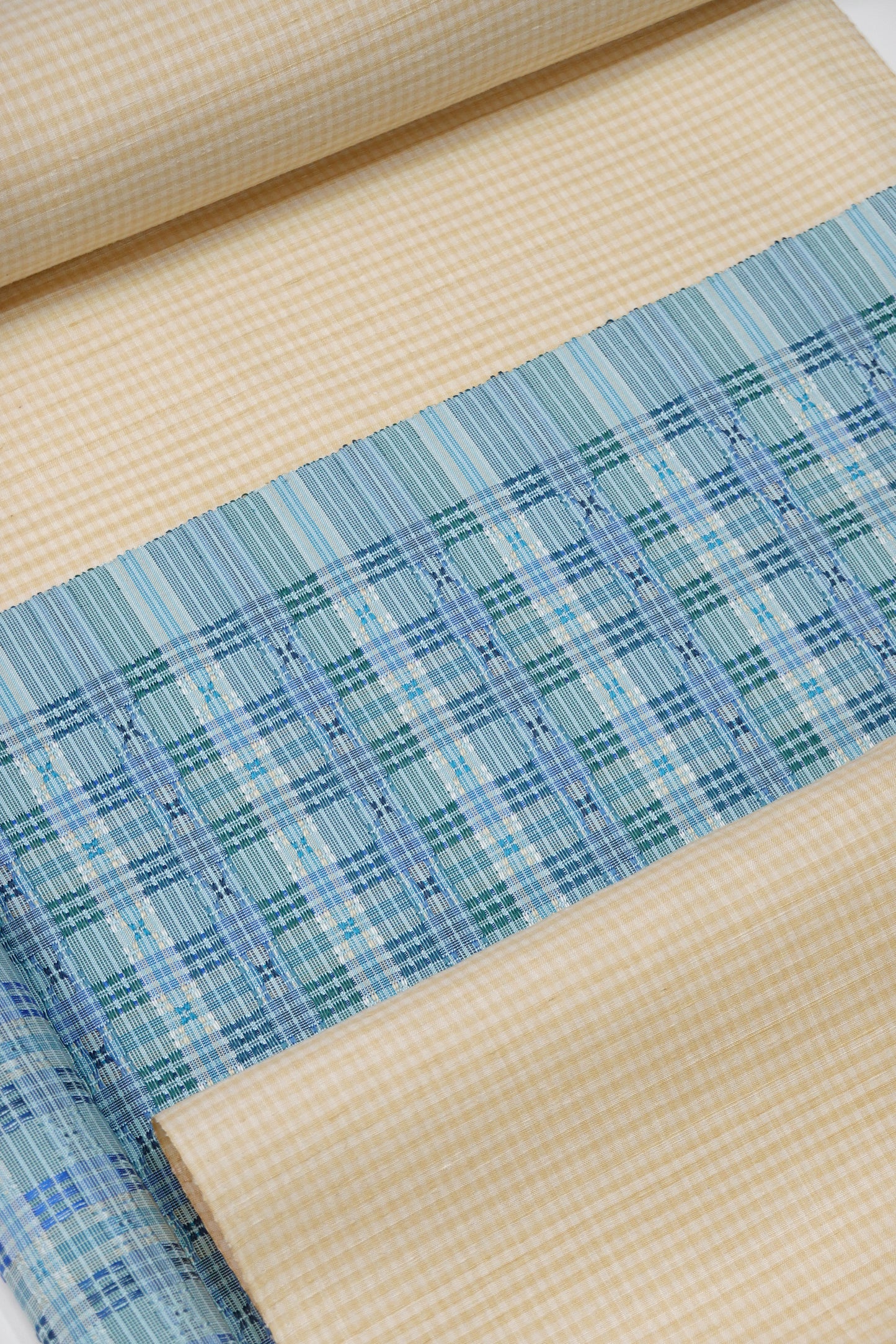 美しいキモノ2025年秋号掲載【首里織】やしらみ花織 九寸名古屋帯【上間ゆかり】