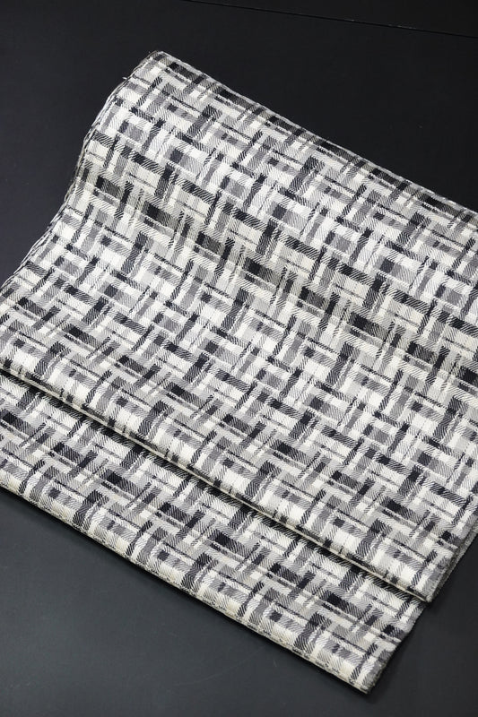 【光佳染織】綾織玉糸名古屋帯地 網代【横内佳代子】※価格お問い合わせください