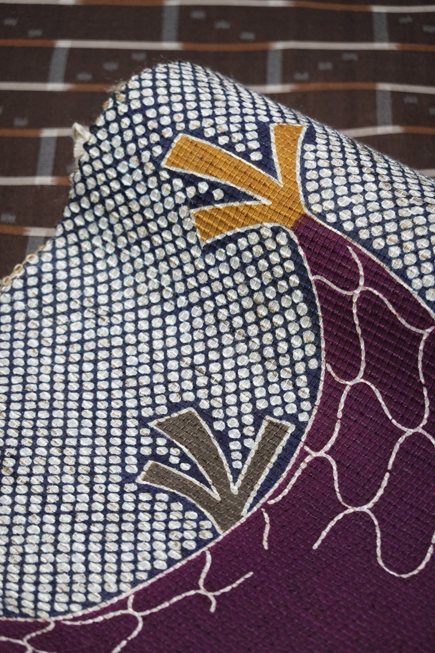 【栗山吉三郎】九寸名古屋帯 『竹の子網干』 絹紅梅【栗山工房】