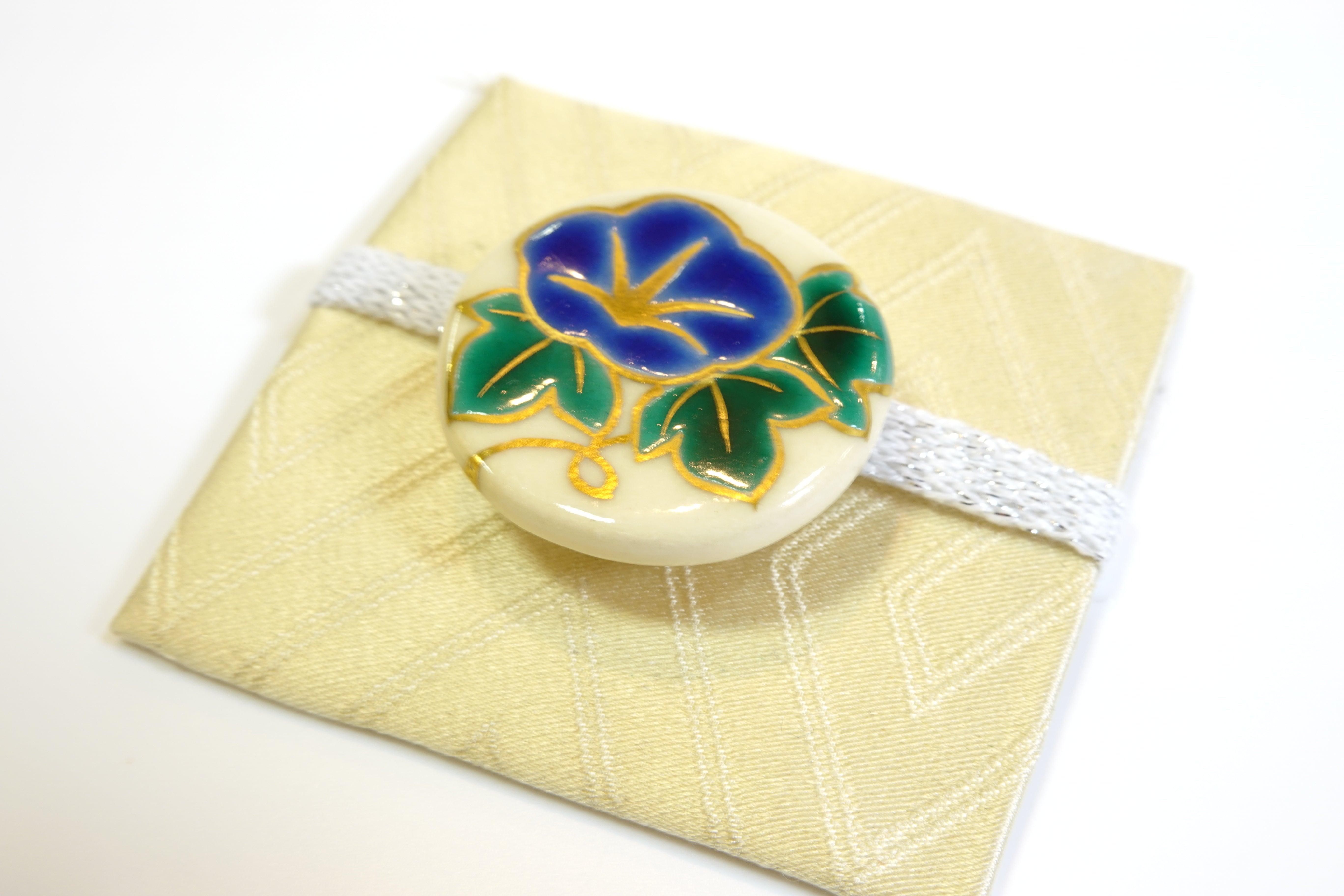召しませ花】陶器の帯留 ‐朝顔- 【北村千絵】 – きものKUREHA